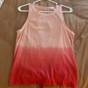 Workout ombre muscle tank with a open tie back